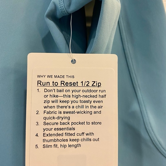 NWT athletic Athleisure minimalist Lululemon Run To Reset 1/2 Zip/Top - Picture 9 of 14